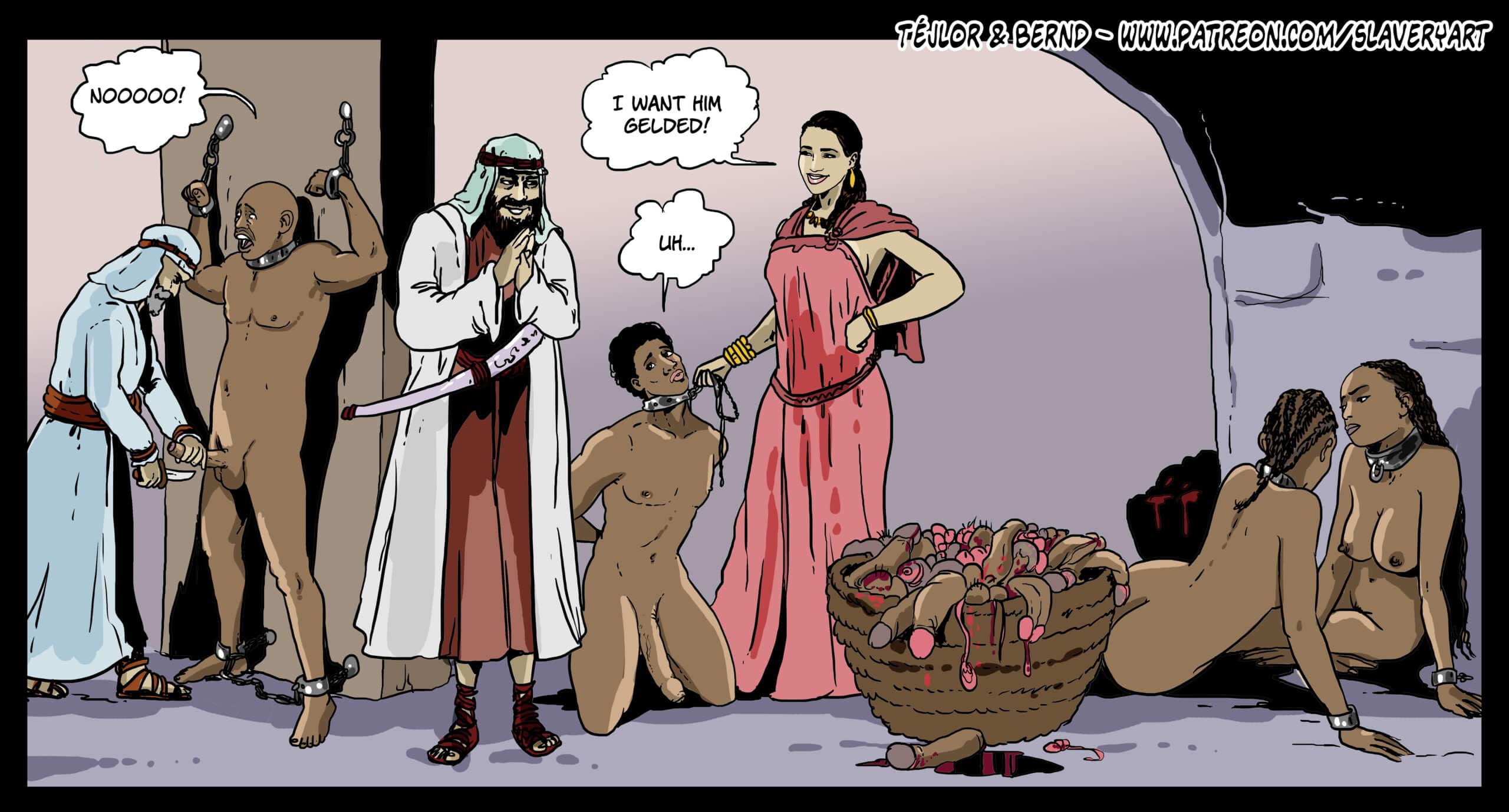 Slavery art, arab - castration is love