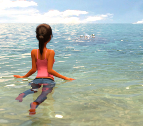 Emily and that Big Fish from Those Videogames (UmbraDiadem)