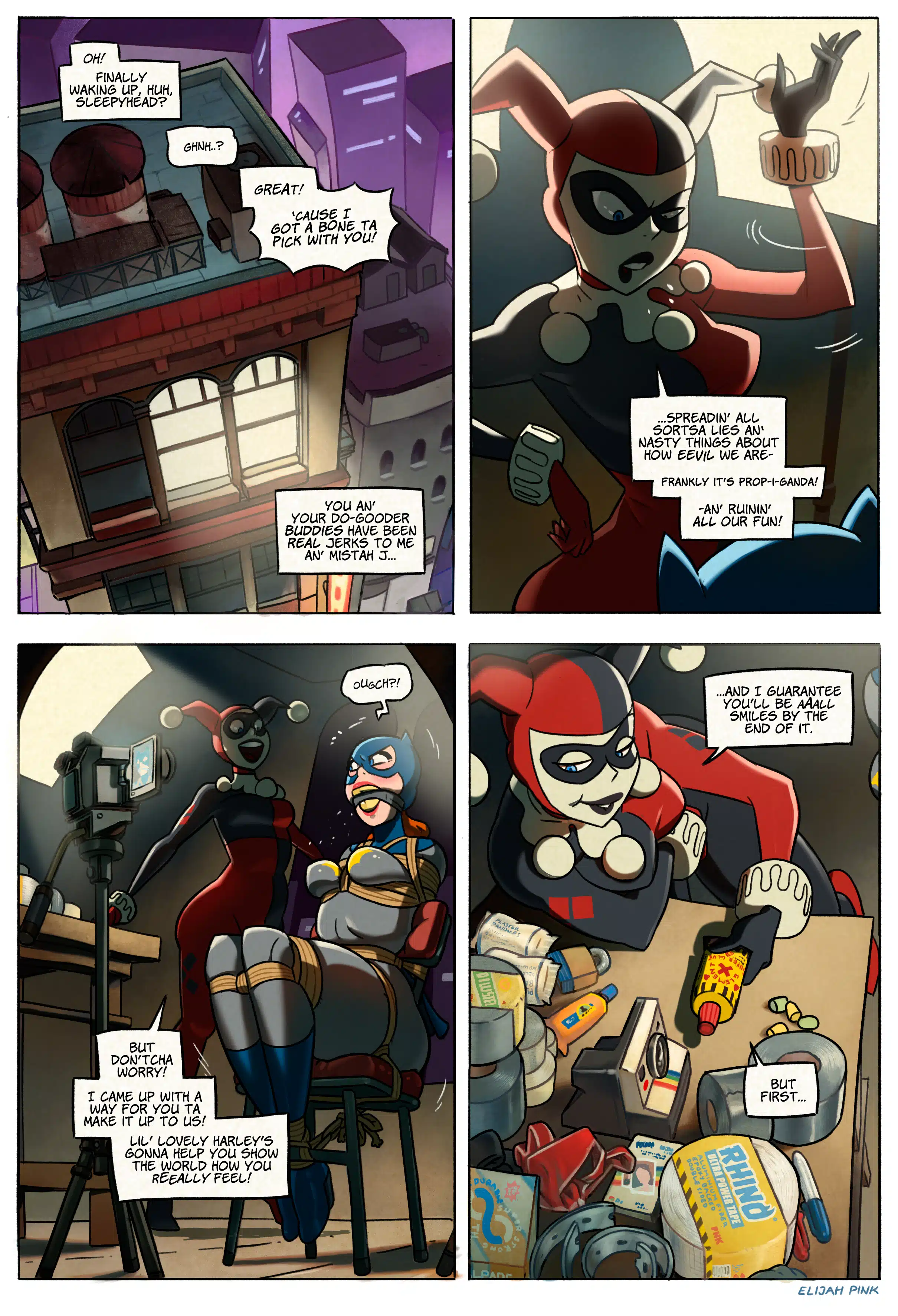 Batgirl Putting on a Happy Face (Elijah Pink)