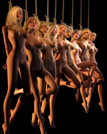 9 Blondes Hanged in Group (DrGeppetto3D)