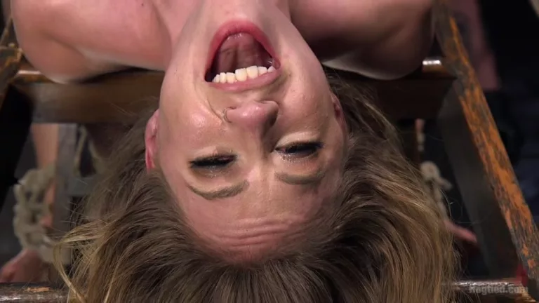 Young Blonde Babe is Devastated in Merciless Bondage and Made to Cum (Hogtied)