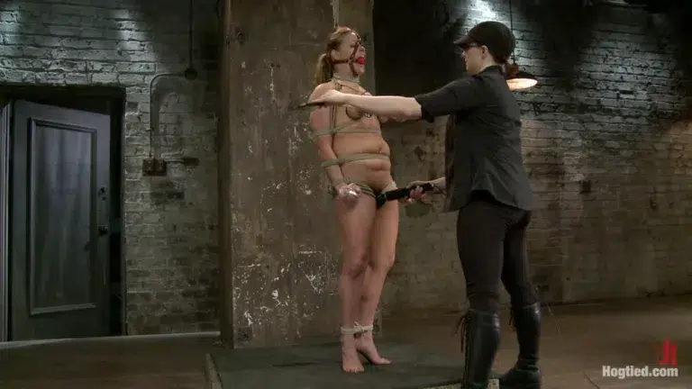 20 year old Ashlynn & Ginger Odile Get Shown the Ropes & Defiled! (Hogtied)